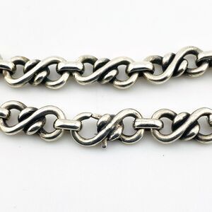 James Avery Sterling Silver Chain Bracelet Infinity Links Hidden Clasp 7.25 Inch